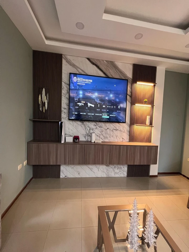 centro de televisión, sala de tele moderna
